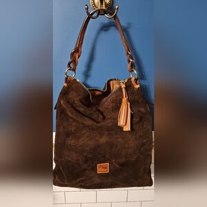 Brown Suede Shoulder Bag